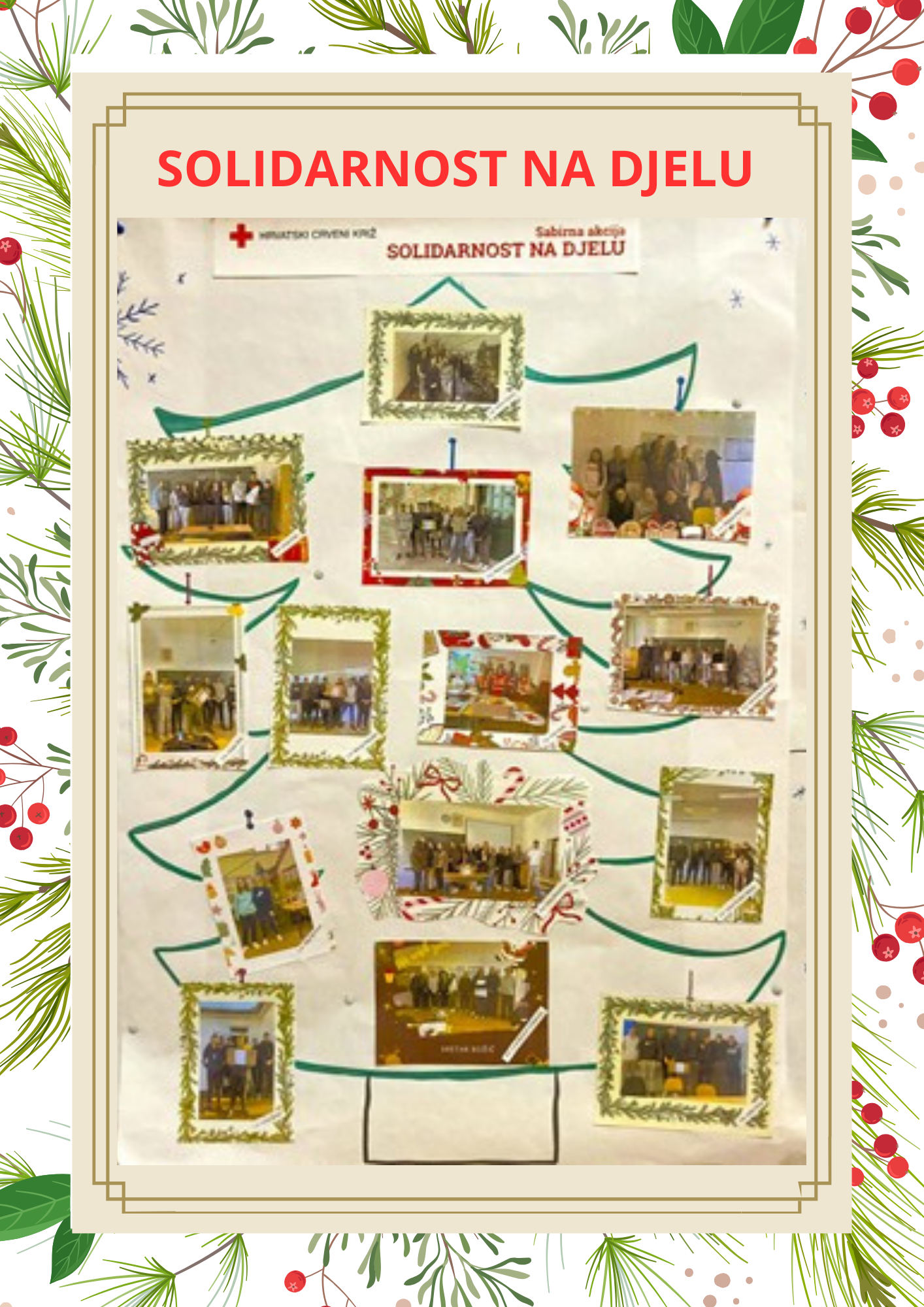 Božićno drvce s fotografijama razreda koji su aktivno sudjelovali u akciji!