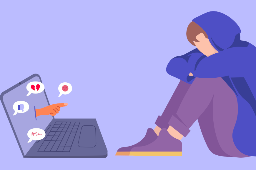 ilustracija za kibernetičko nasilje djece